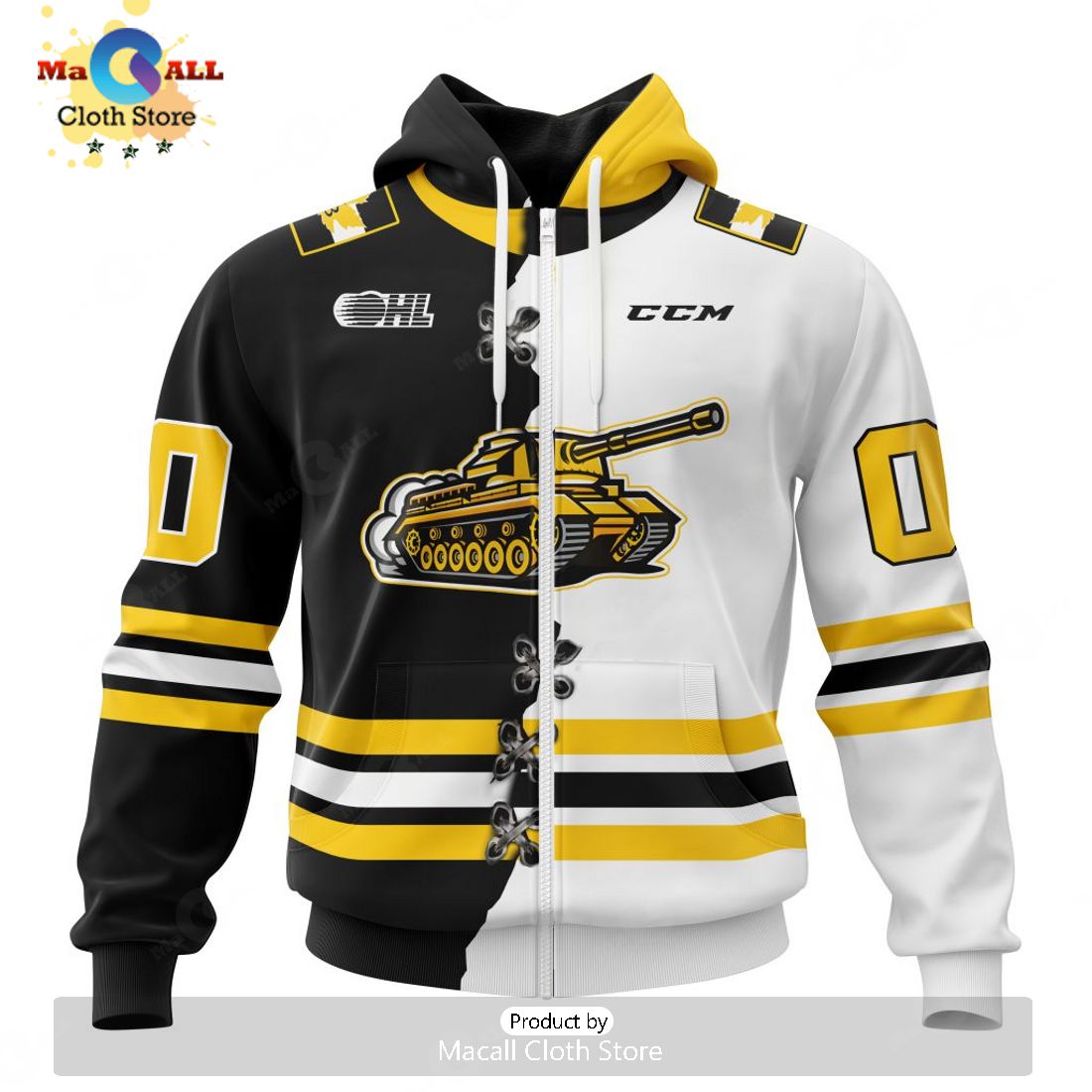 Personalized Letters Number North Bay Battalion Mix Home And Away Jersey Hoodie 3D