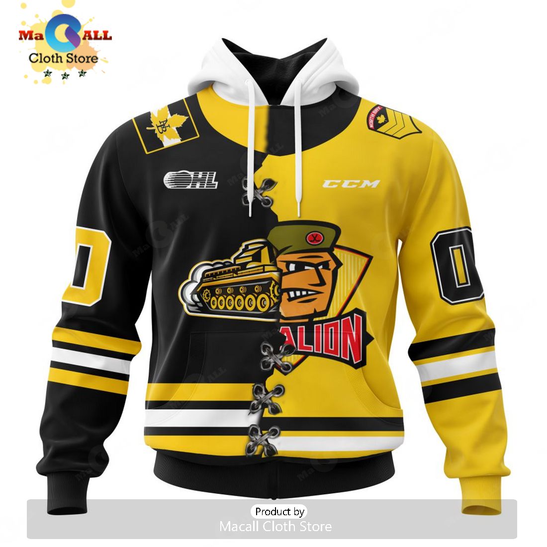 Personalized Letters Number North Bay Battalion Mix Home And Retro Jersey Hoodie 3D
