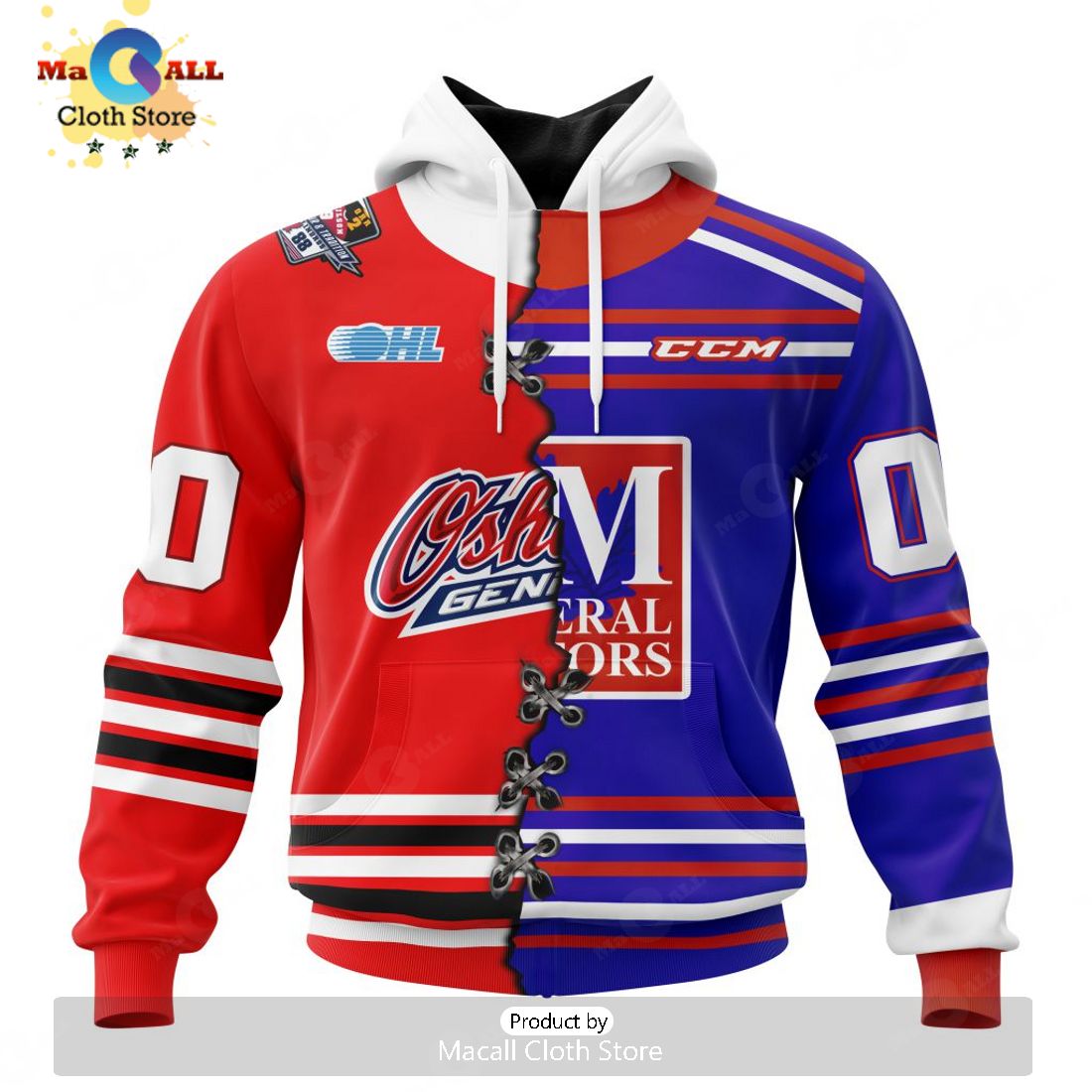 Personalized Letters Number Oshawa Generals Mix Home And Retro Jersey Hoodie 3D Personalized Letters Number Oshawa Generals Mix Home And Retro Jersey Hoodie 3D