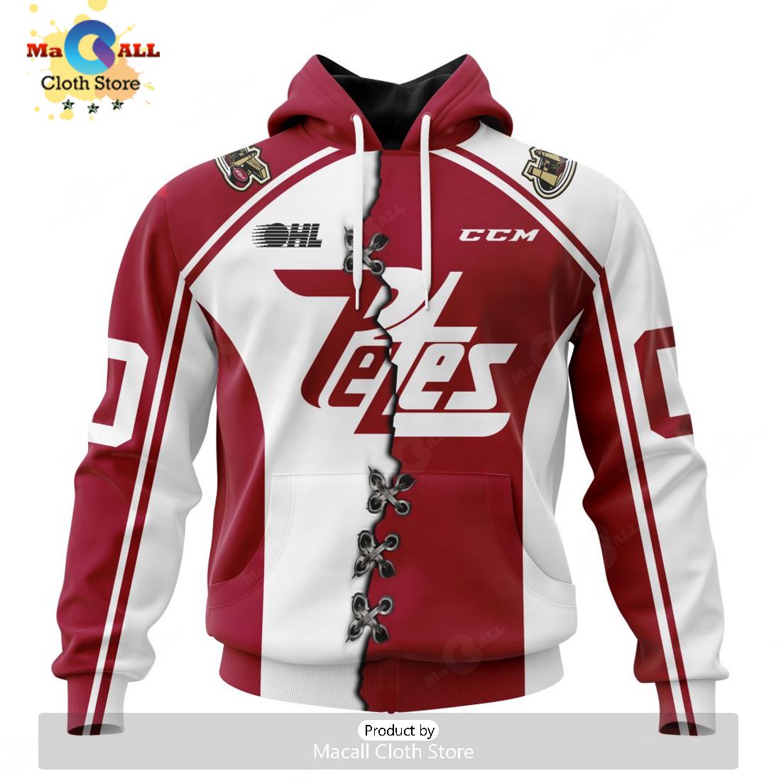 Personalized Letters Number Peterborough Petes Mix Home And Away Jersey Hoodie 3D