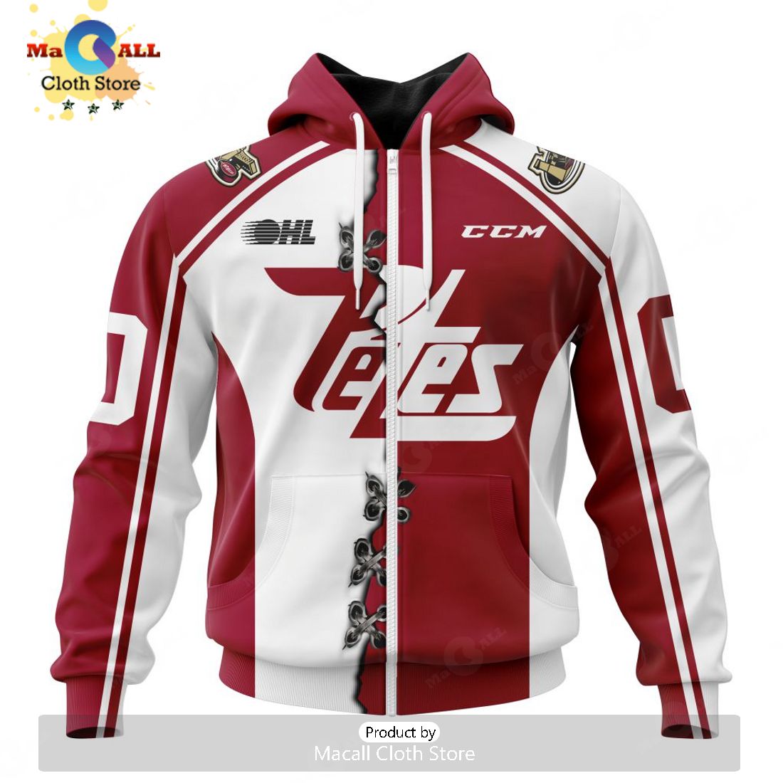 Personalized Letters Number Peterborough Petes Mix Home And Away Jersey Hoodie 3D