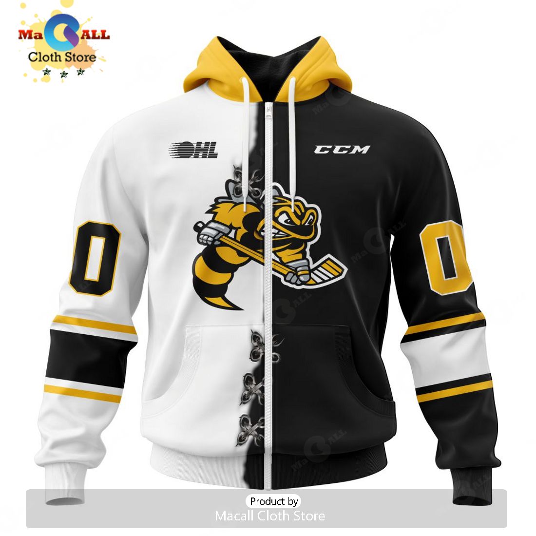 Personalized Letters Number Sarnia Sting Mix Home And Away Jersey Hoodie 3D