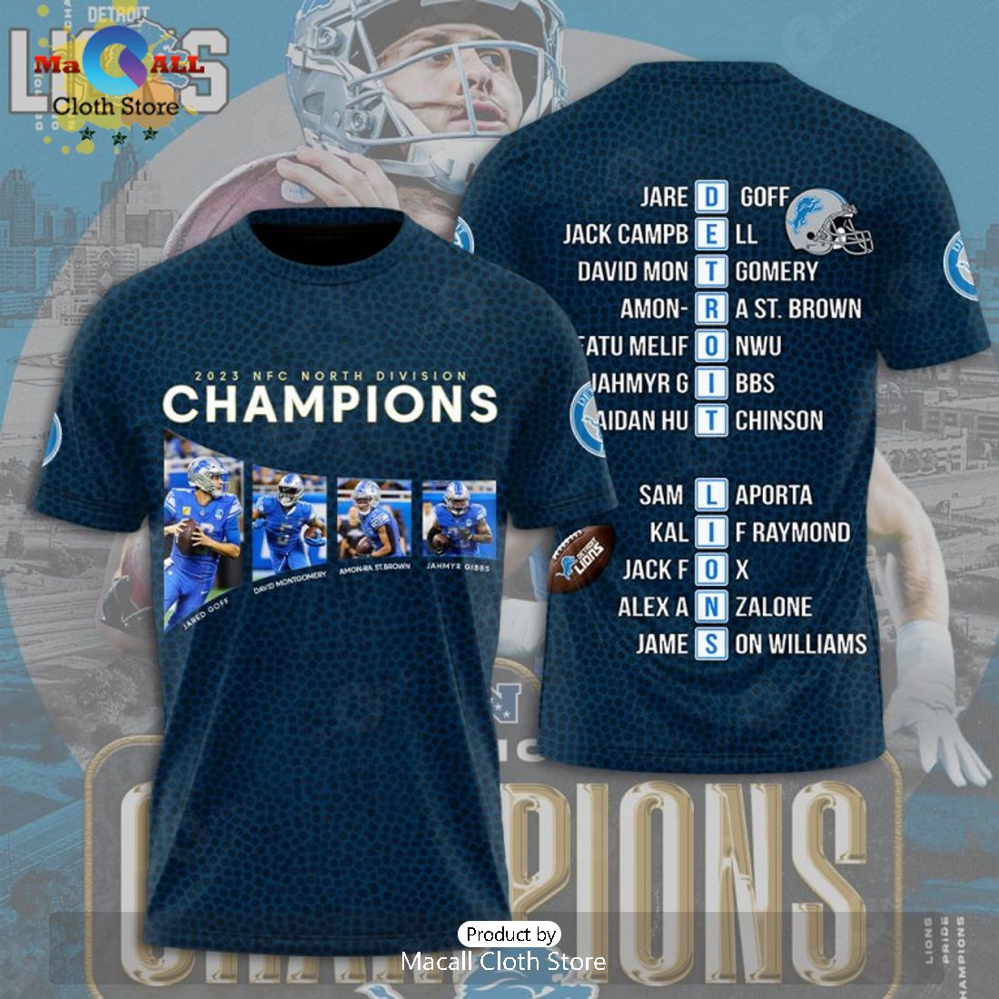 Limited Detroit Lions Sports Navy Apparels Hoodie 3D