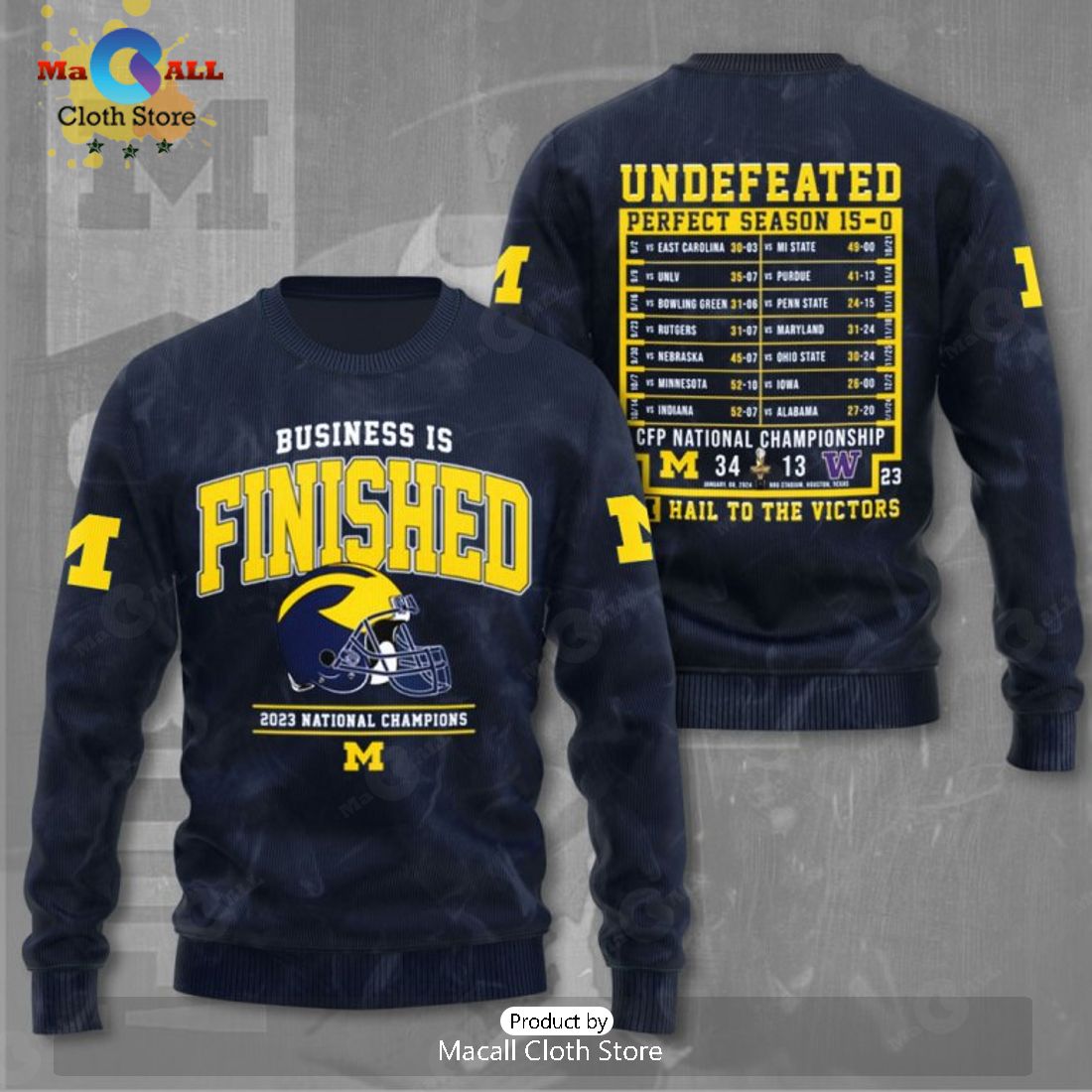 Michigan Wolverines Business Is Finished Football Black Apparels Hoodie 3D