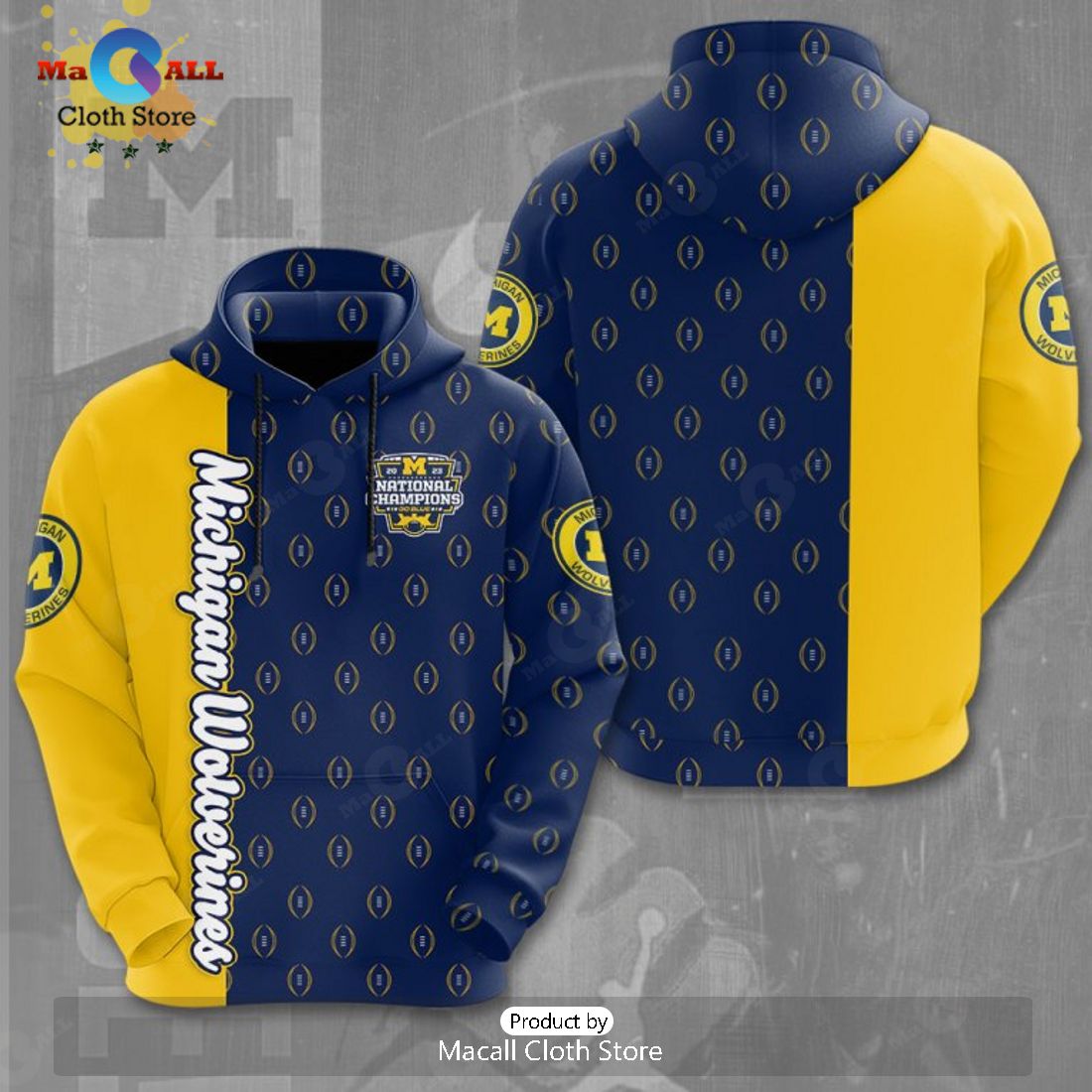 Michigan Wolverines Football National Champions Apparels Hoodie 3D Limited