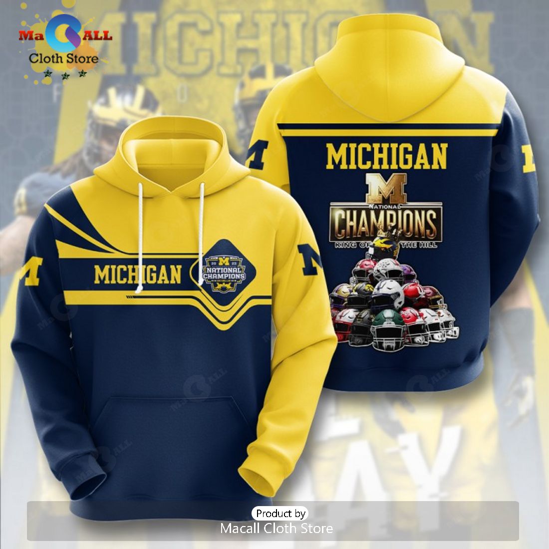 Michigan Wolverines King Of The Hill Football Apparels Hoodie 3D Limited Michigan Wolverines King Of The Hill Football Apparels Hoodie 3D Limited