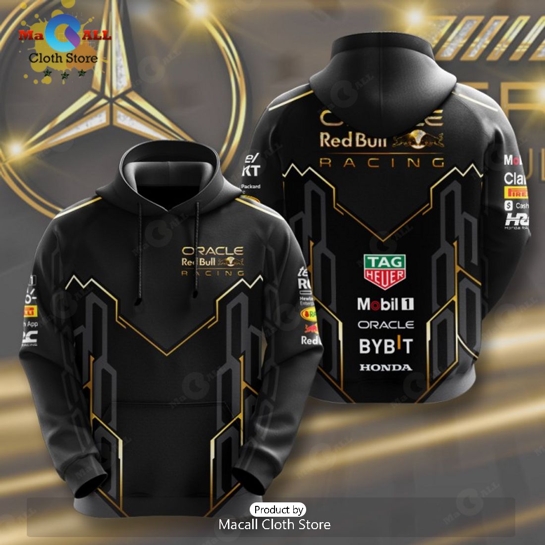 Red Bull Racing F1 Black Apparels Hoodie 3D Limited Red Bull Racing F1 Black Apparels Hoodie 3D Limited