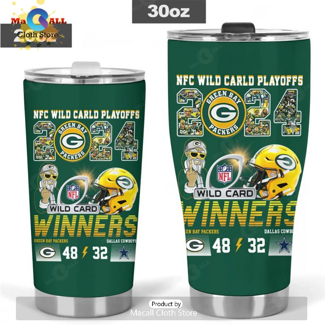 2024 Wild Card Winners Playoffs Green Bay Packers Tumbler Cup 2024 Wild Card Winners Playoffs Green Bay Packers Tumbler Cup