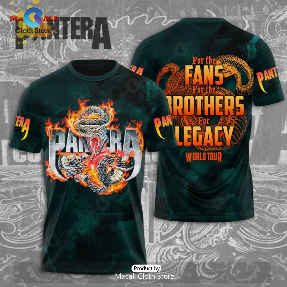 Pantera Fans Brothers Legacy World Tour Black Apparels Hoodie 3D