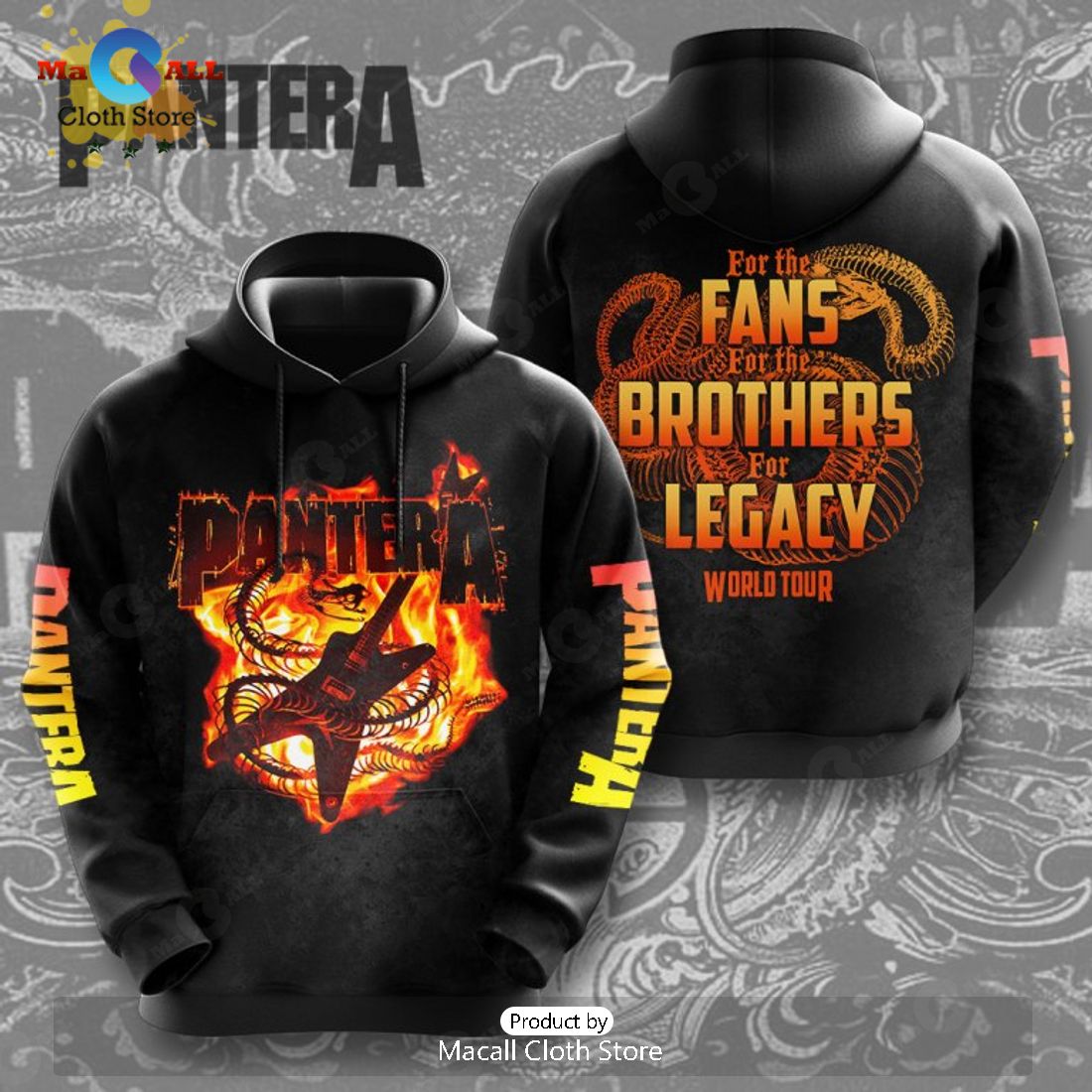Pantera For The Fans Brothers And Legacy World Tour Black Apparels Hoodie 3D