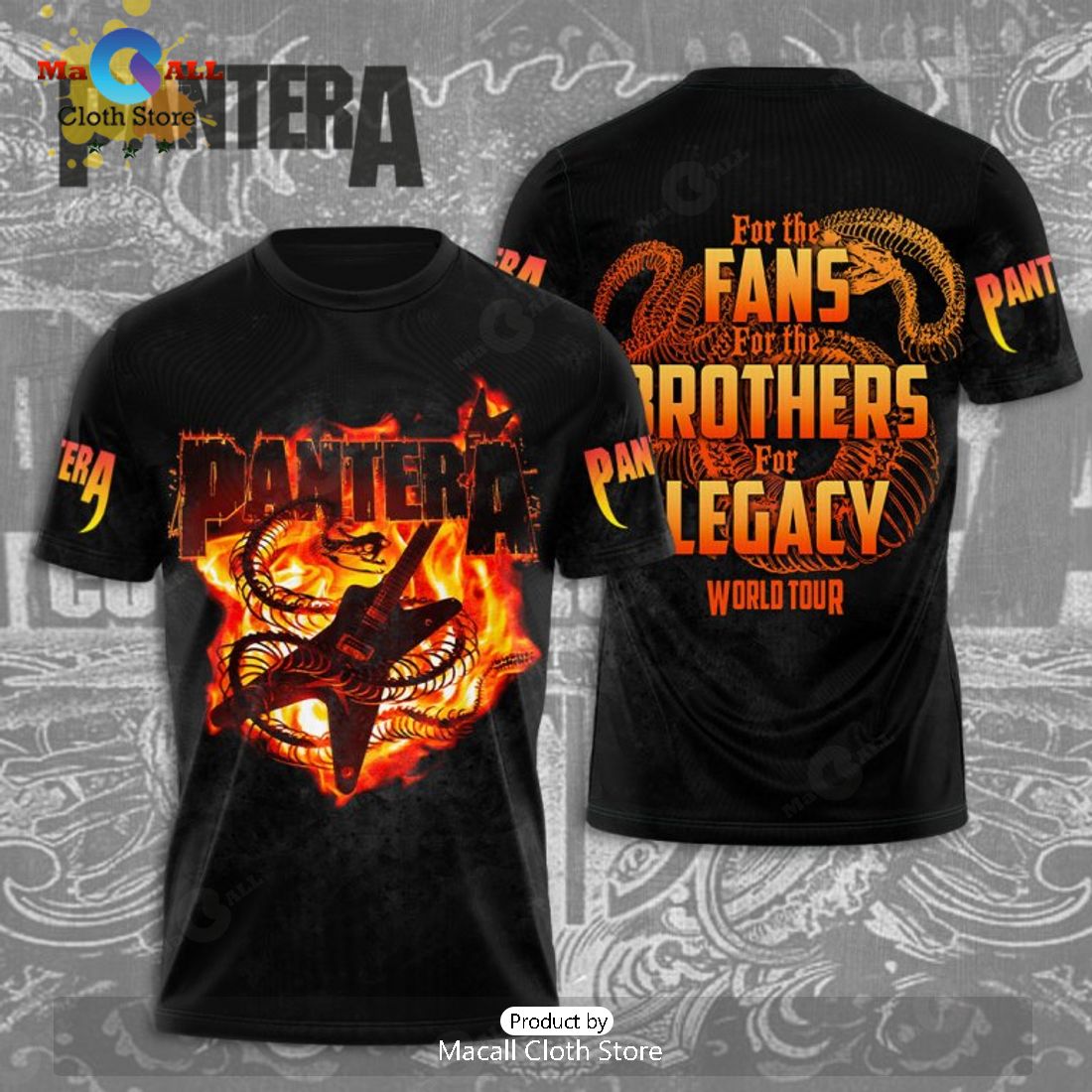 Pantera For The Fans Brothers And Legacy World Tour Black Apparels Hoodie 3D