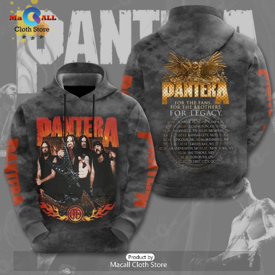 Pantera For The Fans For The Borthers For Legacy Black Apparels Hoodie 3D