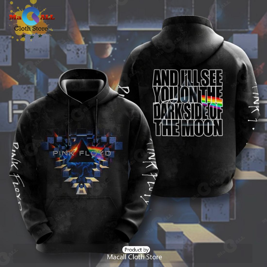 Pink Floyd Dark Side Of The Moon Black Apparels Hoodie 3D