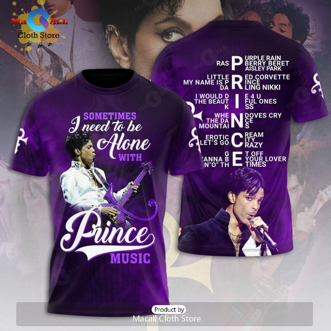 Sometimes Need To Alone With Prince Music Purple Apparels Hoodie 3D