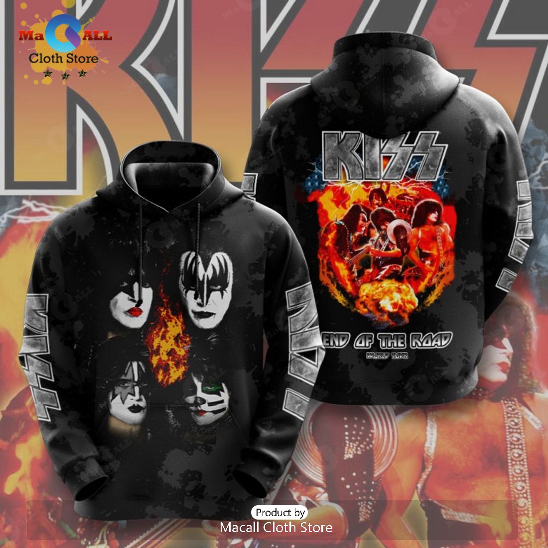 Special Kiss Band End Of The Road World Tour Black Apparels Hoodie 3D