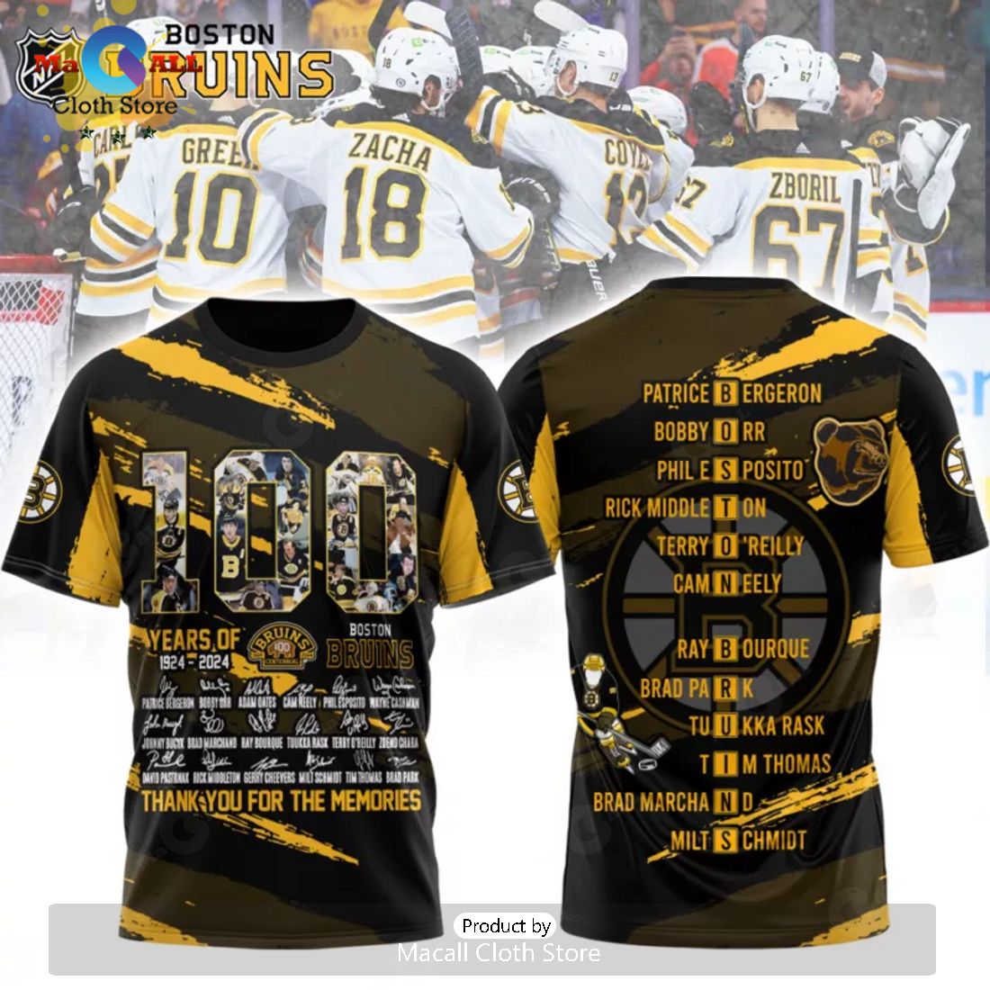 Boston Bruins 100 Years Of Boston Bruins Memories Black Hoodie 3D Special Edition