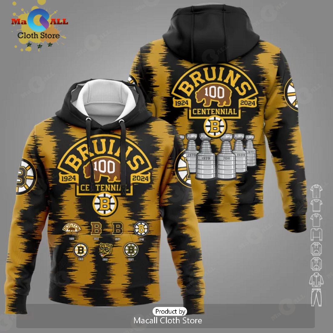 Boston Bruins Hockey 100th Years Anniversary Luxury Design Hoodie 3D Limited