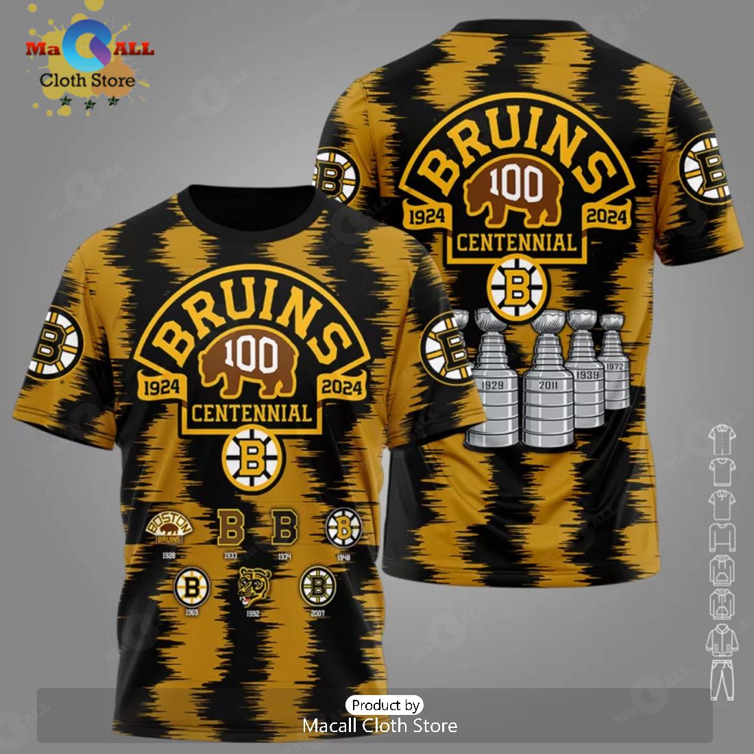 Boston Bruins Hockey 100th Years Anniversary Luxury Design Hoodie 3D Limited