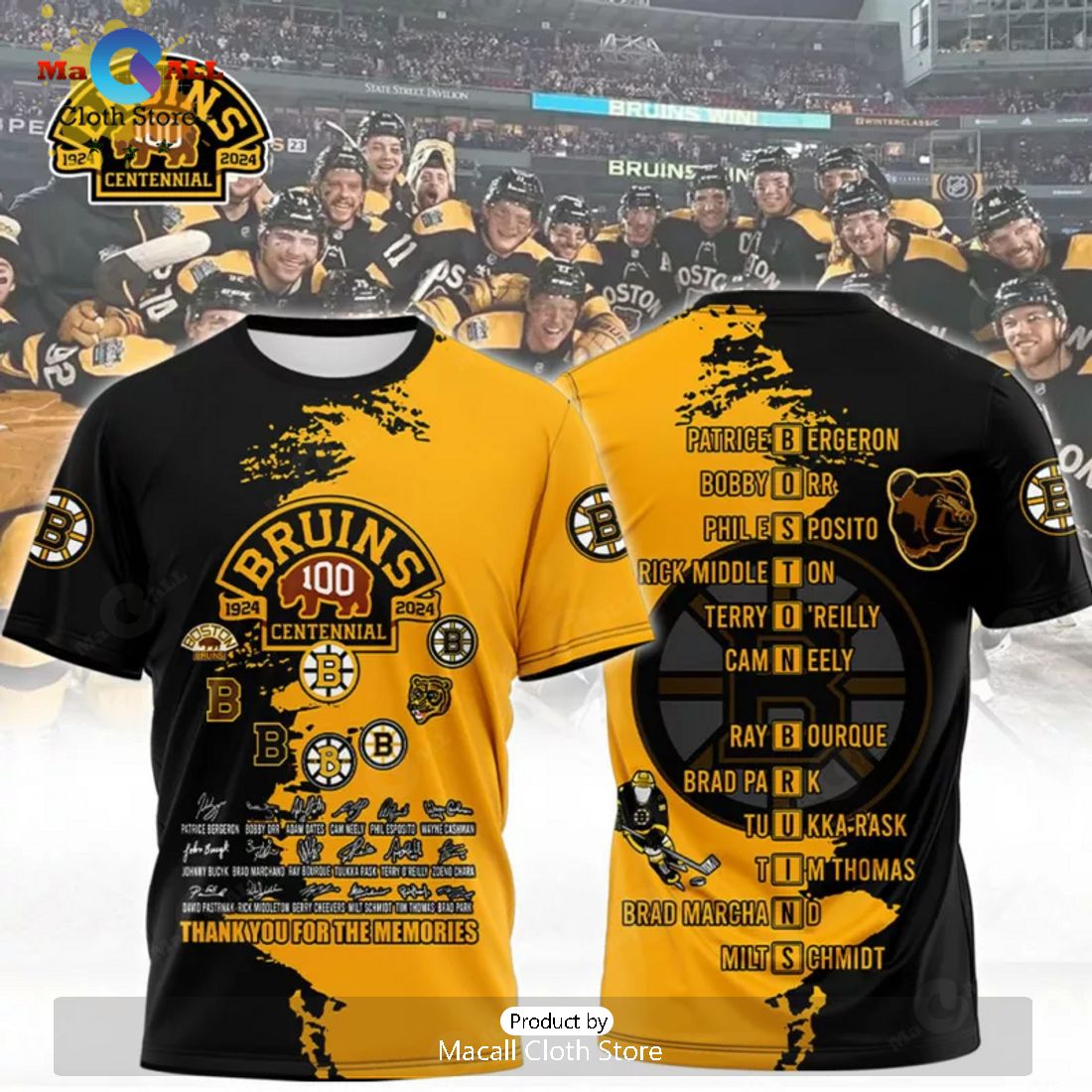 Boston Bruins NHL Celebrating 100 Years Of Boston Bruins Hockey Mix Color Hoodie 3D