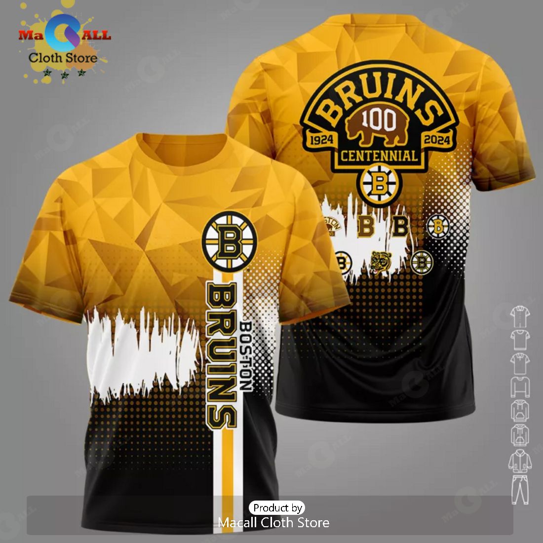 Boston Bruins Of 100th Anniversary Hockey Apparels Mix Color Hoodie 3D
