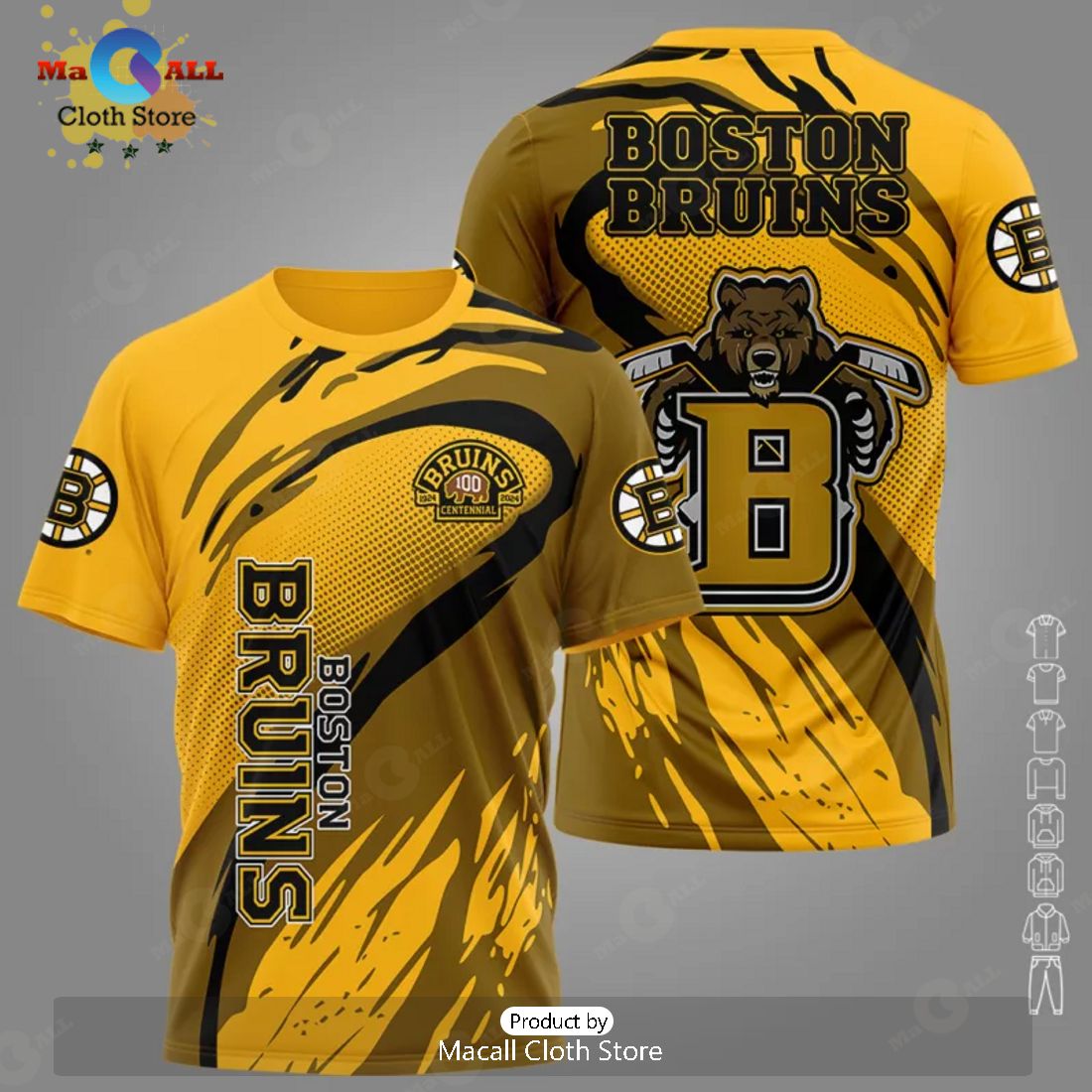 Boston Bruins Special Paint Design Sports Bruins Gold Apparels Hoodie 3D