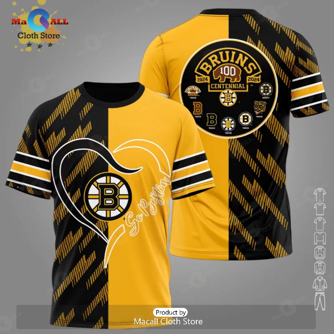 Limited Boston Bruins In My Heart Hockey Team Logo Mix Color Hoodie 3D