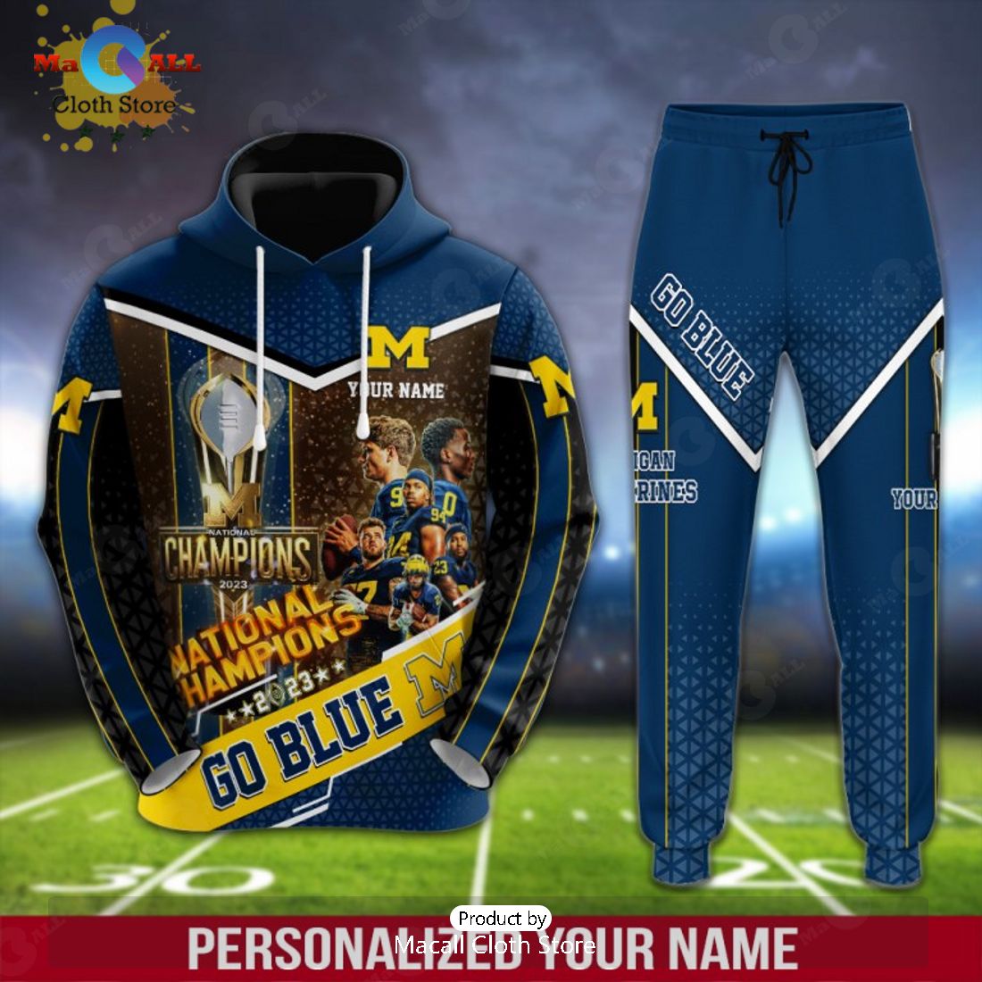 Custom Name Michigan Wolverines AFC Champions 2024 Gifts Hoodie And Pants