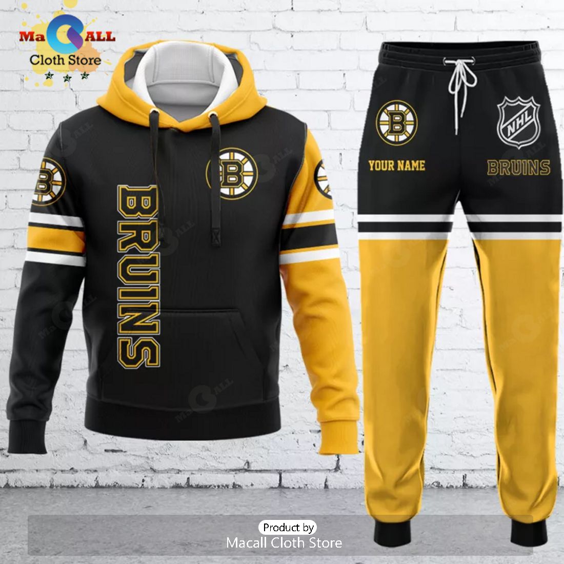 Custom Name NHL Boston Bruins Hockey Apparels Hoodie And Pants Limited