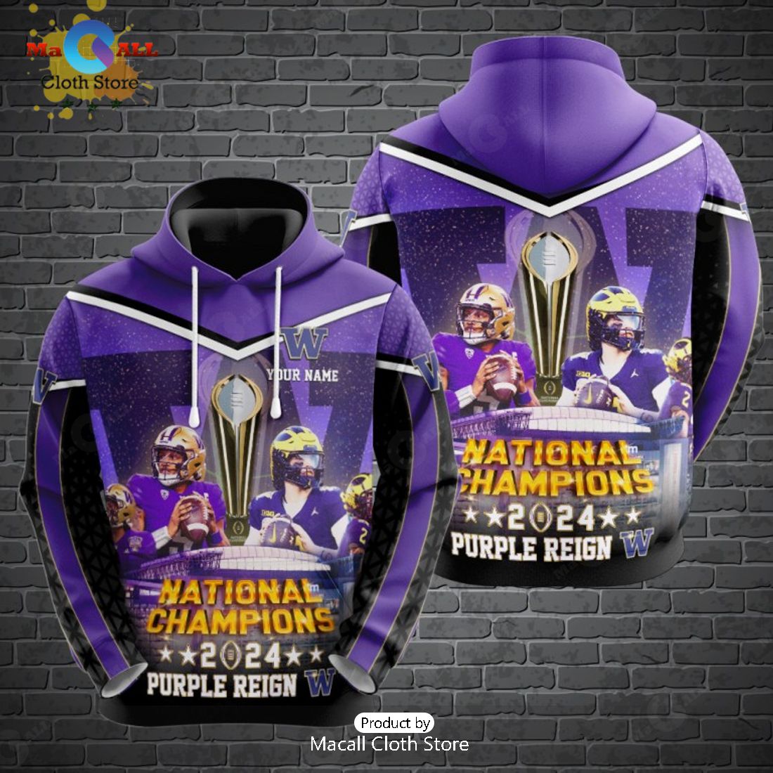 Custom Name Washington Huskies AFC Champions 2024 Gifts Hoodie And Pants