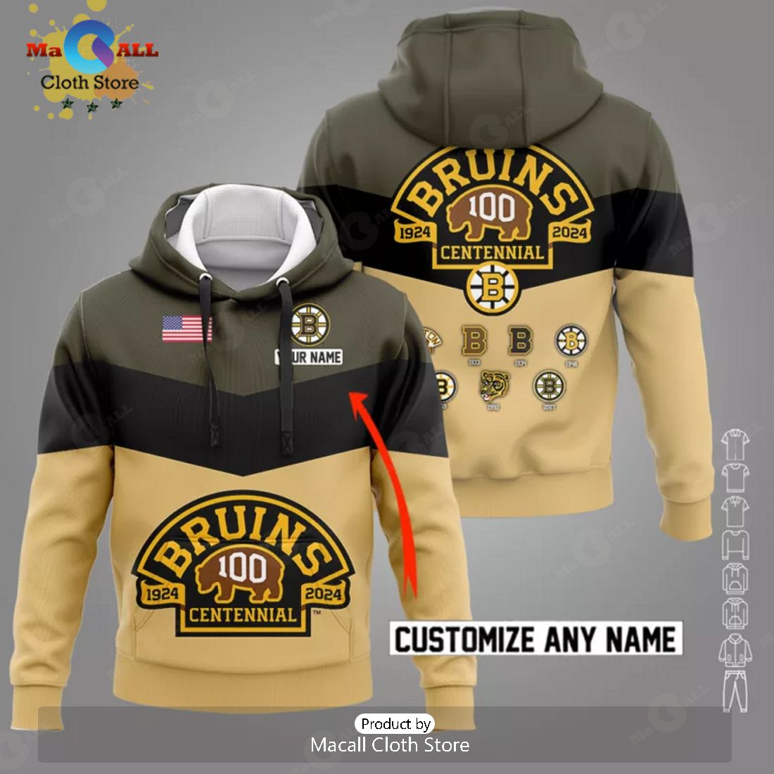 Limited Boston Bruins 100th Years Anniversary 3D Hoodie And Pants