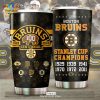 Boston Bruins 100th Anniversary Hockey Custom Name Grey Tumbler