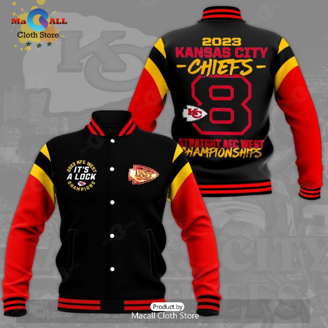 2023 Kansas City Chiefs It’s A Lock Champions Black Baseball Jacket, Sport Jacket
