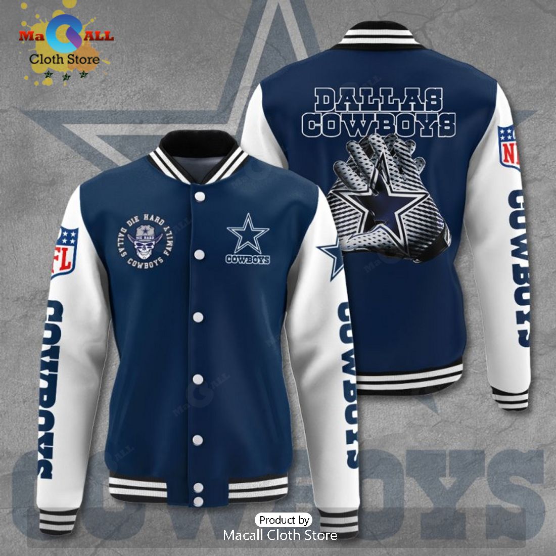 Dallas Cowboys Sports Family Team Navy Baseball Jacket, Sport Jacket