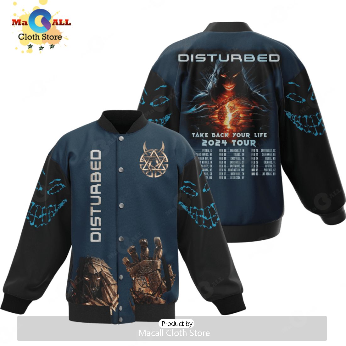 Disturbed Take Back Our Life 2024 Tour Special Baseball Jacket, Sport Jacket