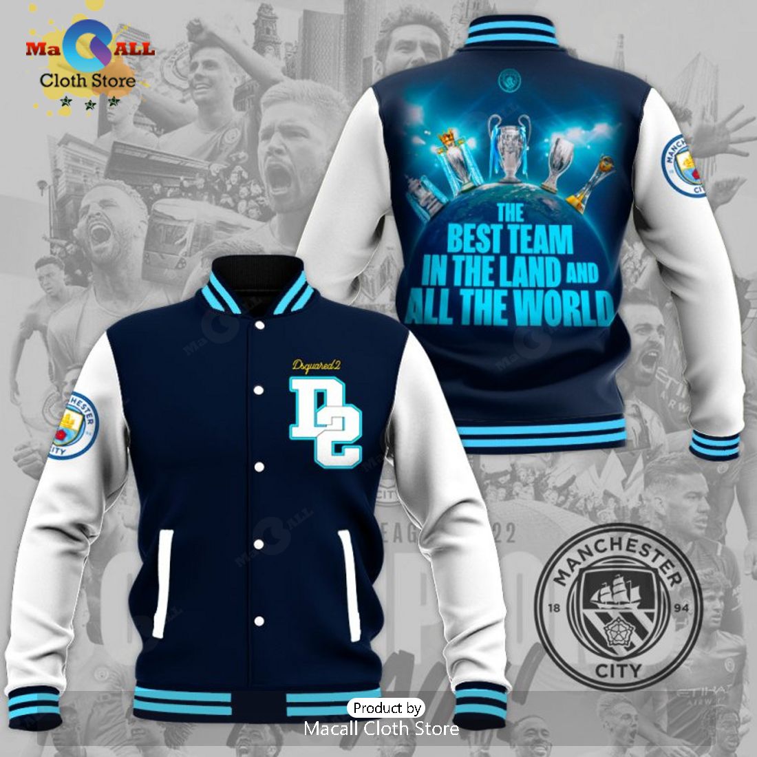 Limited Manchester City The Best Team In The Land Black Baseball Jacket, Sport Jacket