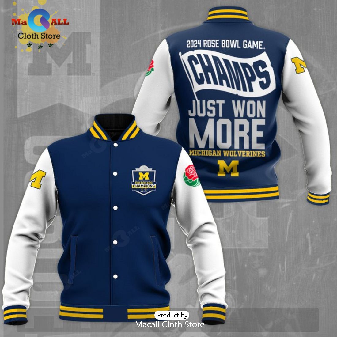 Rose Bowl Game Michigan Wolverines Just Won More Navy Baseball Jacket, Sport Jacket