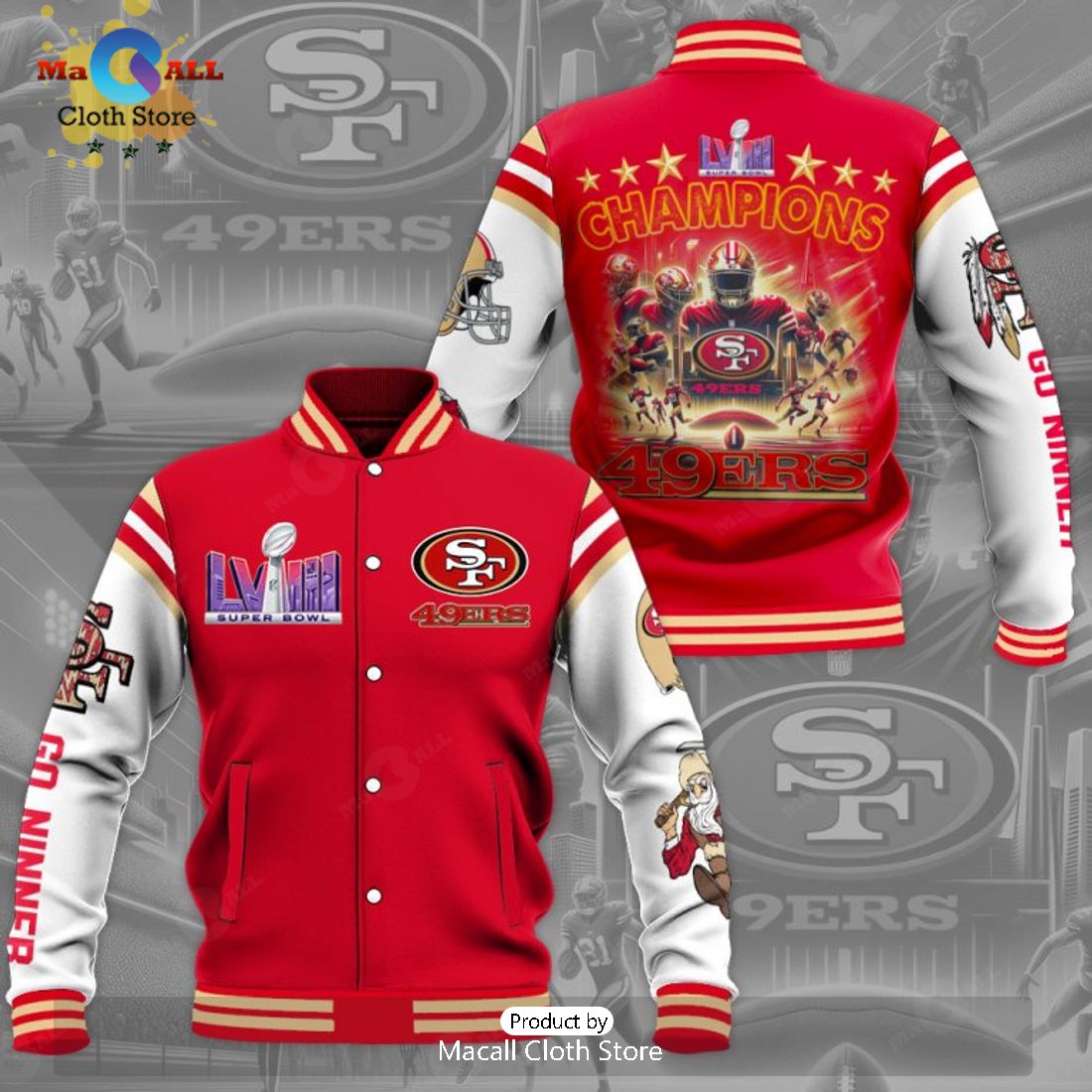 San Francisco 49ers Super Bowl LVIII Red Baseball Jacket, Sport Jacket