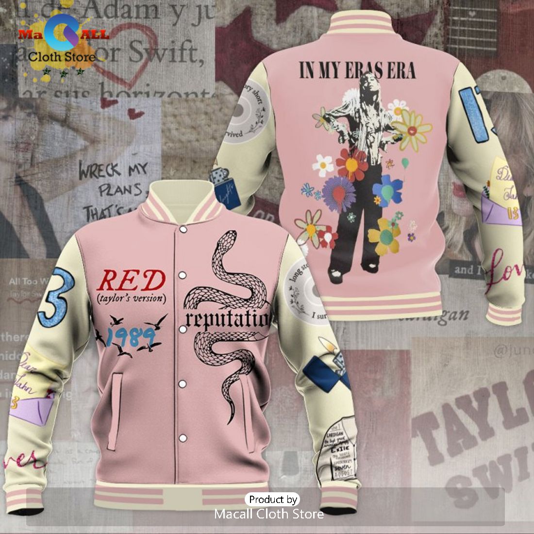 In My Eras Era Taylor Swift Special Pink Baseball Jacket, Sport Jacket