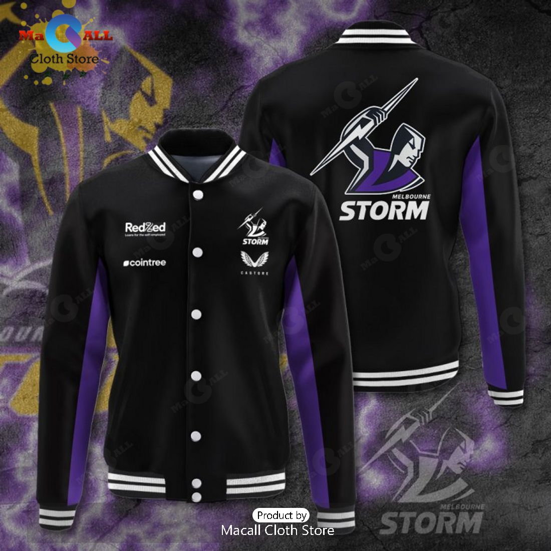 Melbourne Storm Black Sport Jacket, Baseball Jacket Limited Edition