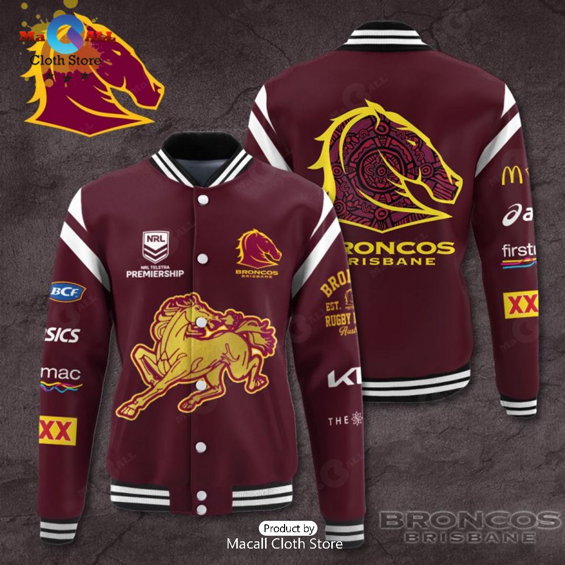 NRL Brisbane Broncos Special Design Sport Jacket, Baseball Jacket Limited
