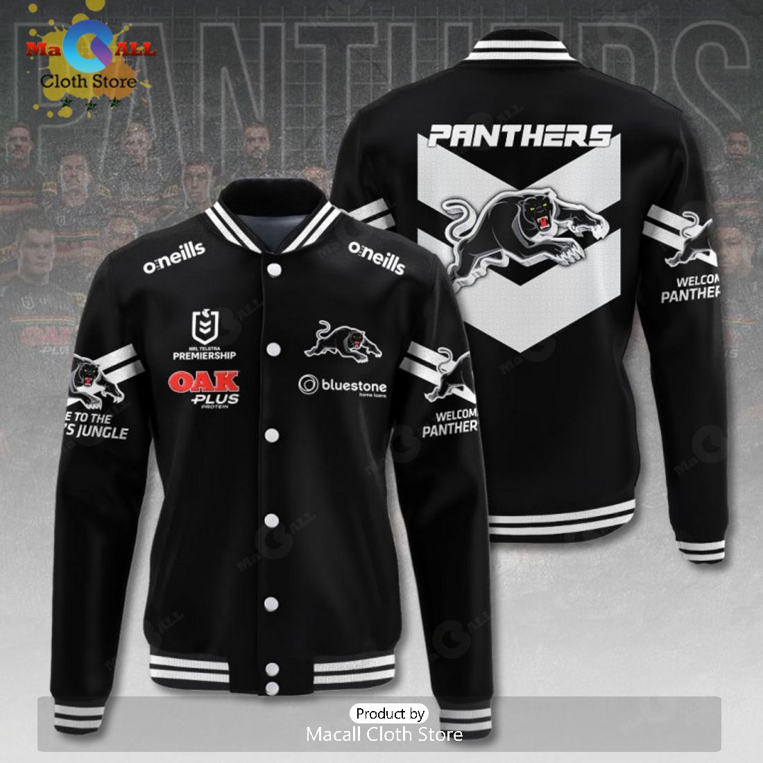 NRL Penrith Panthers Special Design Black Sport Jacket, Baseball Jacket