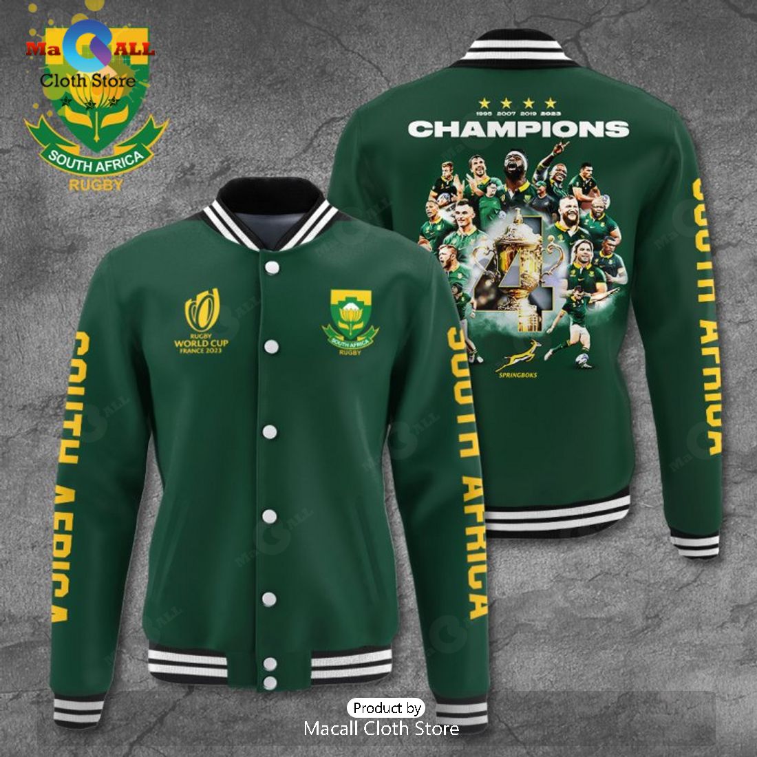 South Africa x Rugby World Cup Green Sport Jacket, Baseball Jacket