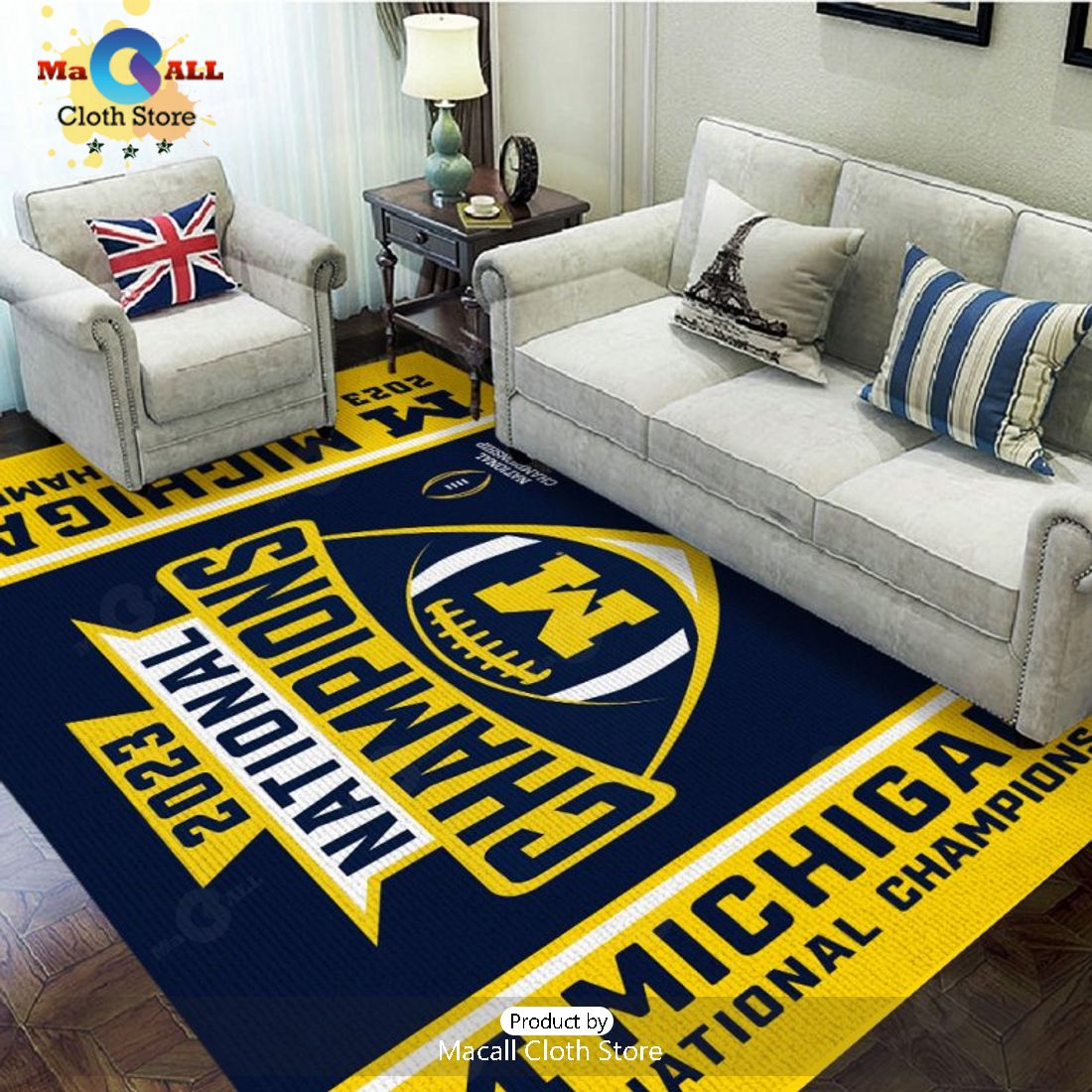 2023 Michigan Wolverines Football Champions Rectangular Rug Limited Edition