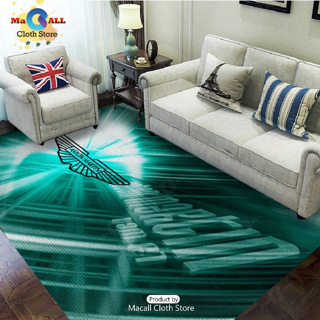 Aston Martin Luxury Logo Design Rectangular Rug Limited Edition