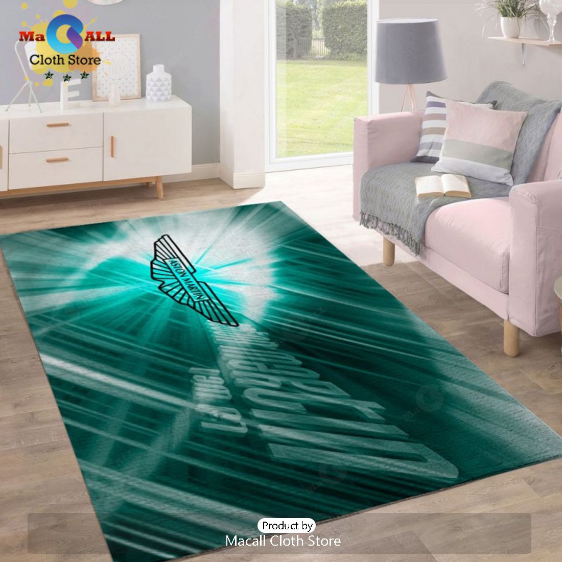 Aston Martin Luxury Logo Design Rectangular Rug Limited Edition