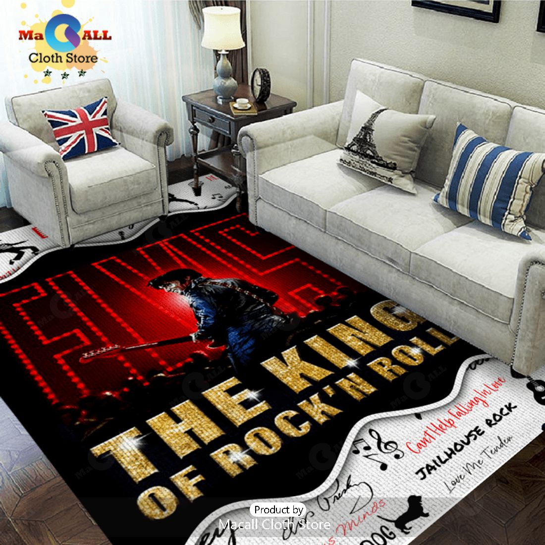 Elvis Presley The King Of Rock’n Roll Signatures Rectangular Rug Limited Edition