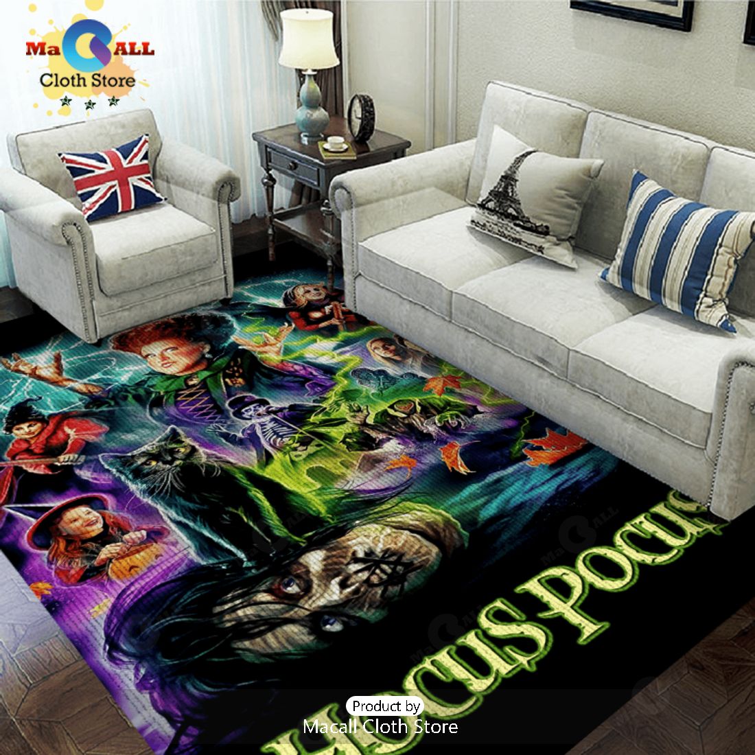 Hocus Pocus Disney Characters Rectangular Rug Limited Edition