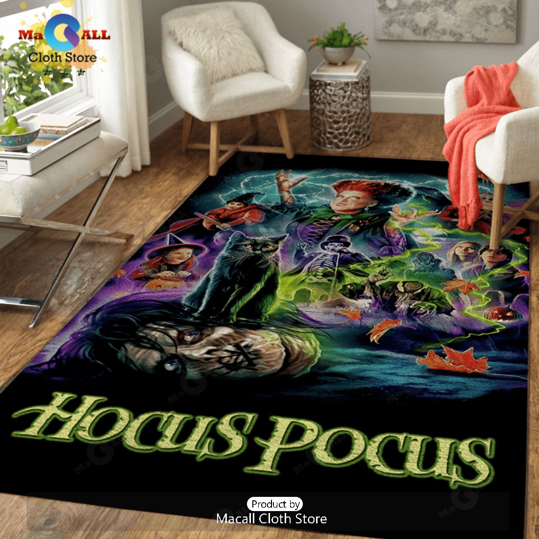 Hocus Pocus Disney Characters Rectangular Rug Limited Edition