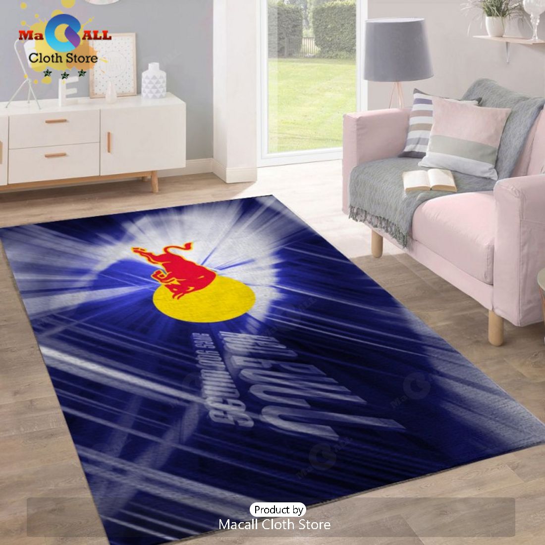 Limited Edition Red Bull Racing F1 Luxury Logo Design Rectangular Rug
