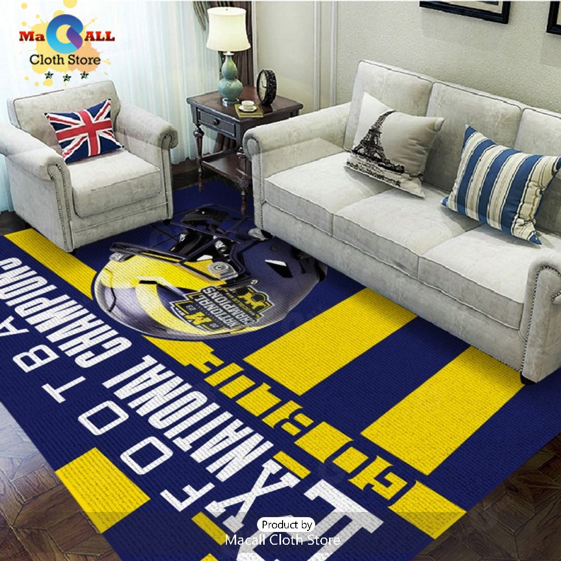 Michigan Wolverines 12X Football National Champions Special Rectangular Rug